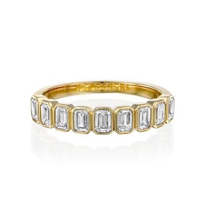 1ct Atrina Emerald Cut Moissanite Ring - Gold