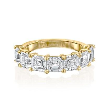 7 Stone 3ct Kalya Asscher Cut Moissanite Ring - Gold