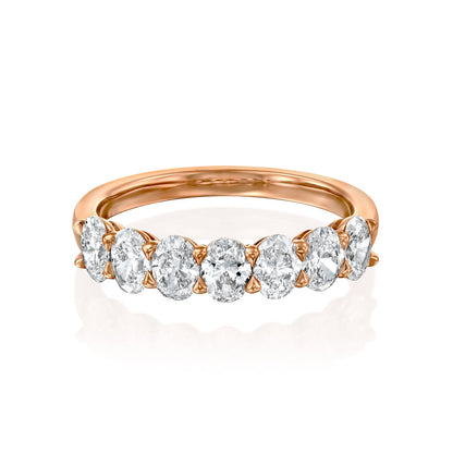 7 Stone 1.5ct Emilinda Oval Cut Moissanite Ring - Rose Gold