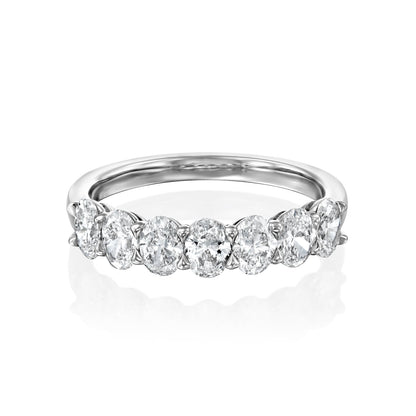 7 Stone 1.5ct Emilinda Oval Cut Moissanite Ring - Silver