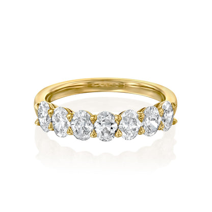 7 Stone 1.5ct Emilinda Oval Cut Moissanite Ring - Gold