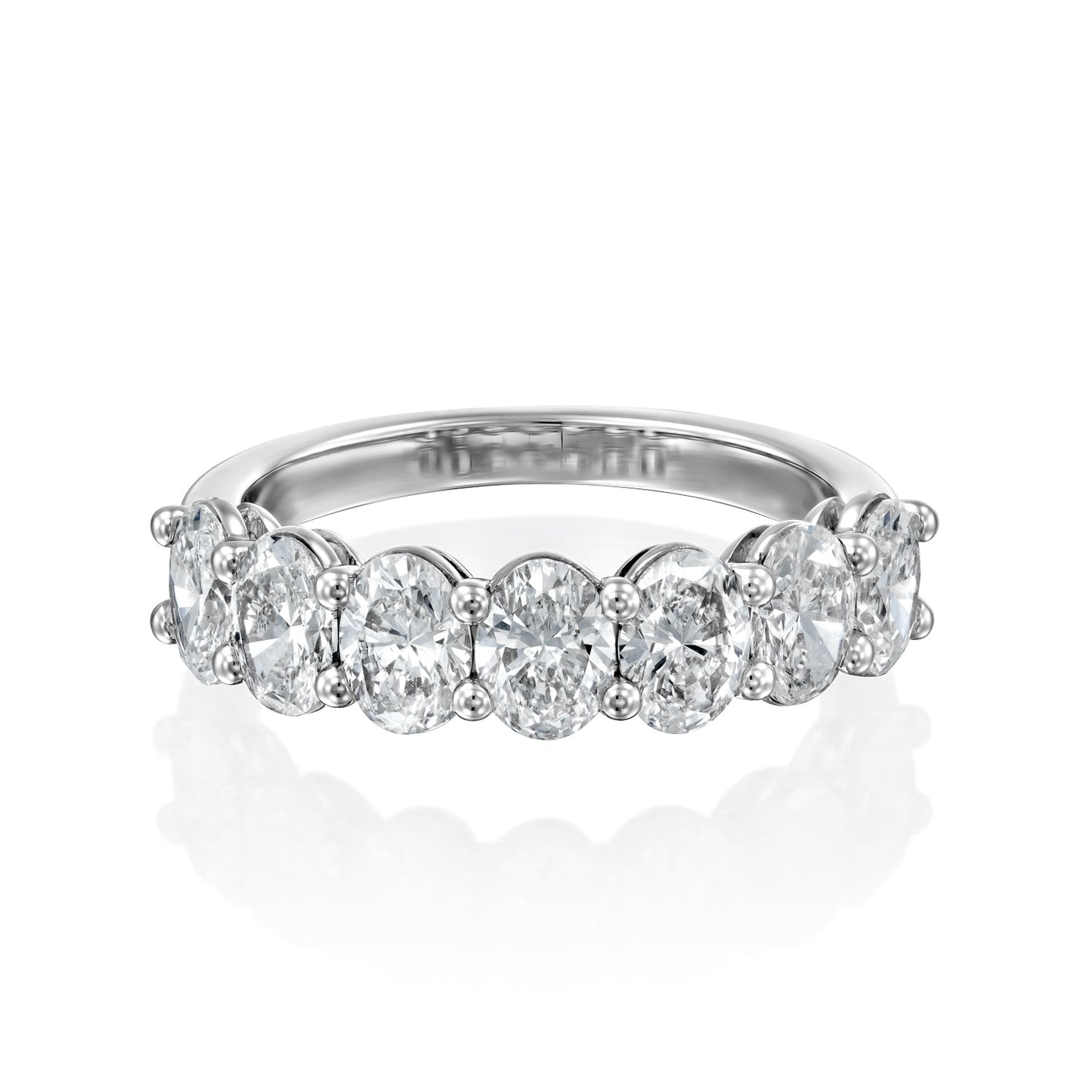 7 Stone 2ct Tatiana Oval Cut Moissanite Ring - Silver