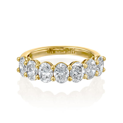 7 Stone 2ct Tatiana Oval Cut Moissanite Ring - Gold