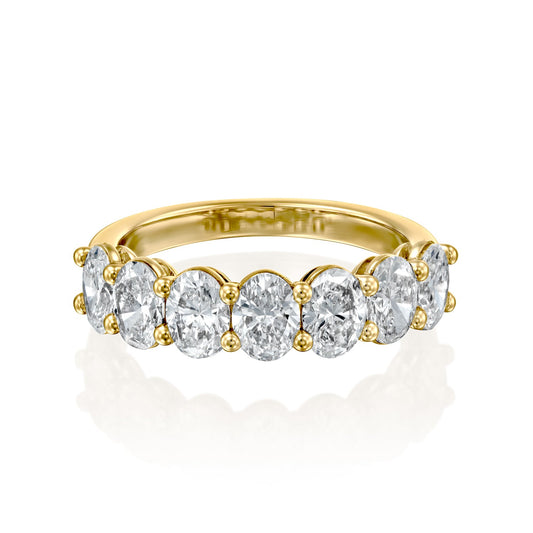 7 Stone 2ct Tatiana Oval Cut Moissanite Ring - Gold