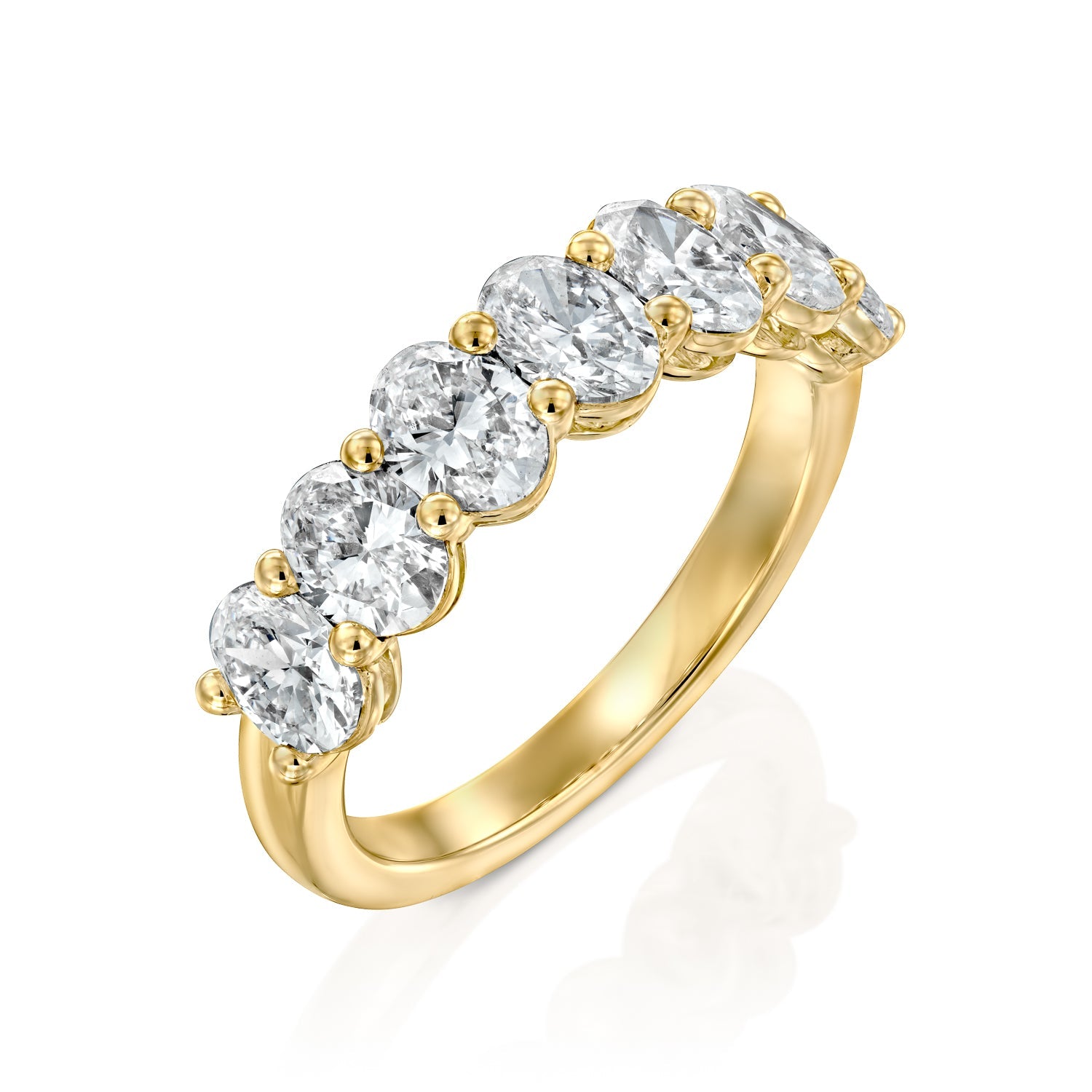 7 Stone 2ct Tatiana Oval Cut Moissanite Ring - Gold