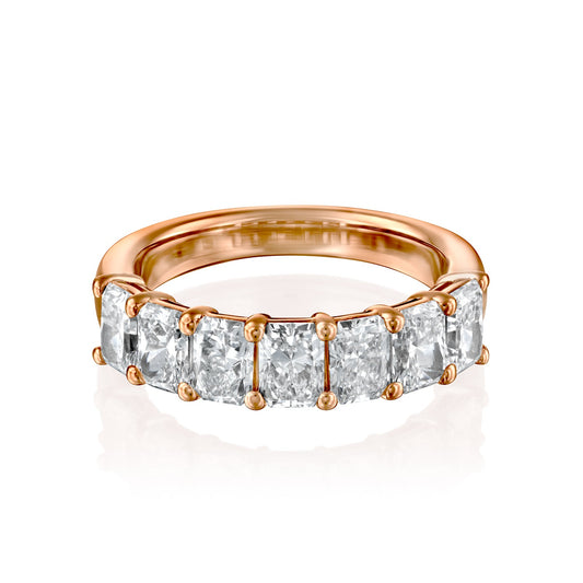 7 Stone 2ct Harmonia Radiant Cut Moissanite Ring - Rose Gold