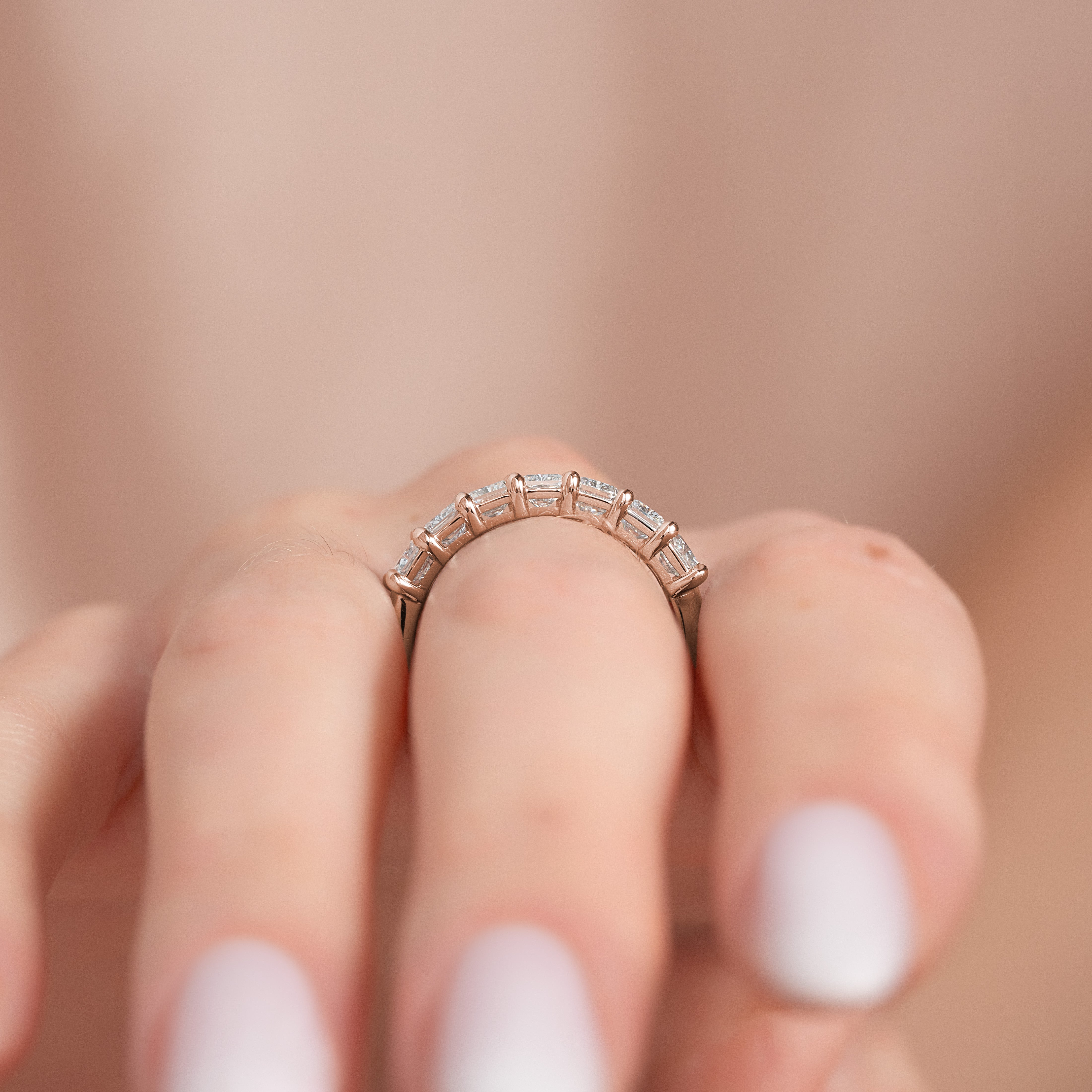 7 Stone 2ct Harmonia Radiant Cut Moissanite Ring - Rose Gold