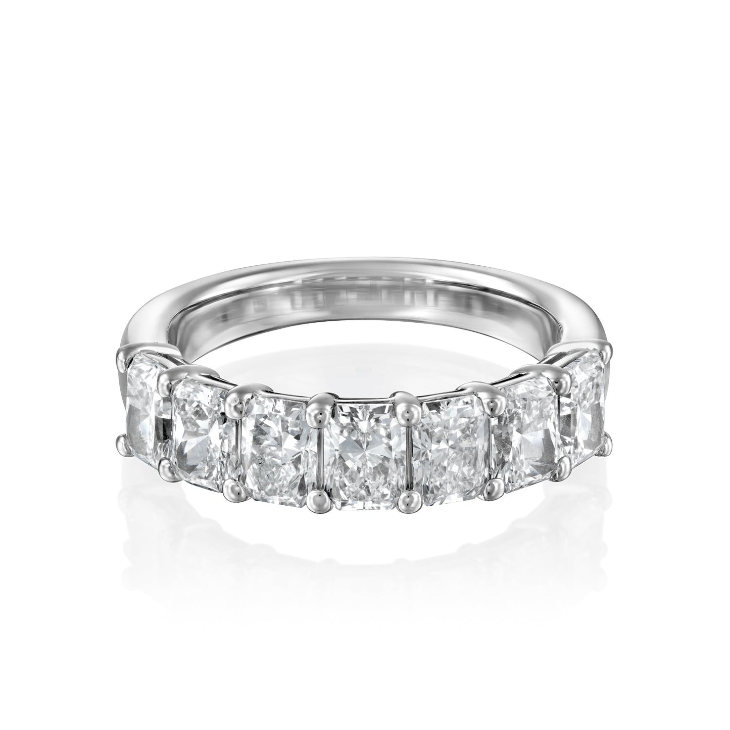 7 Stone 2ct Harmonia Radiant Cut Moissanite Ring - Silver