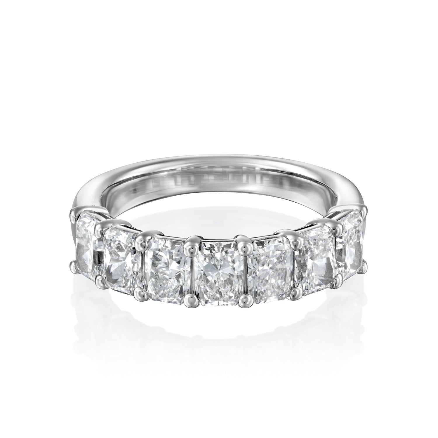 7 Stone 2ct Harmonia Radiant Cut Moissanite Ring - Silver