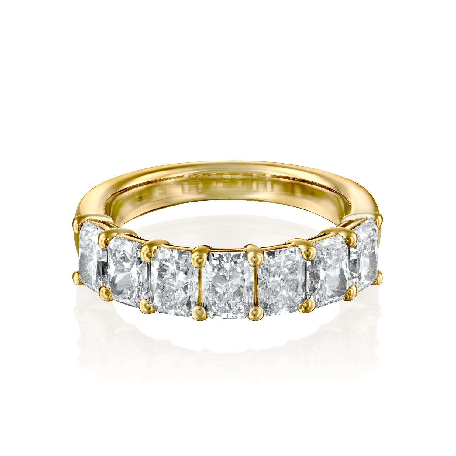 7 Stone 2ct Harmonia Radiant Cut Moissanite Ring - Gold