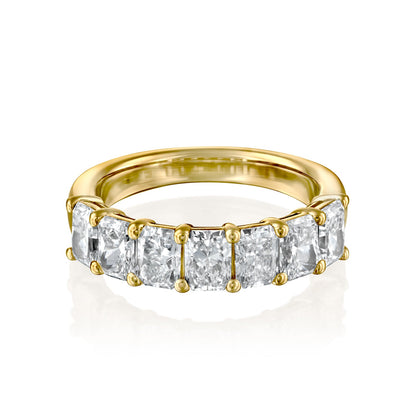 7 Stone 2ct Harmonia Radiant Cut Moissanite Ring - Gold