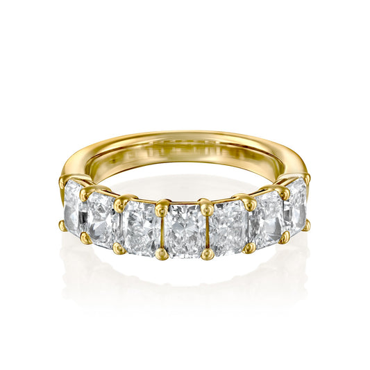 7 Stone 2ct Harmonia Radiant Cut Moissanite Ring - Gold