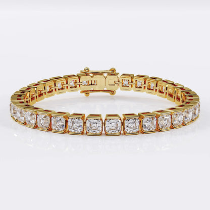 Asscher_cut_tennis_bracelet_Gold La Stella Jewels
