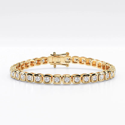 3mm Square Bezel Diamond Tennis Bracelet La Stella Jewels