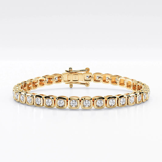 3mm Square Bezel Diamond Tennis Bracelet La Stella Jewels