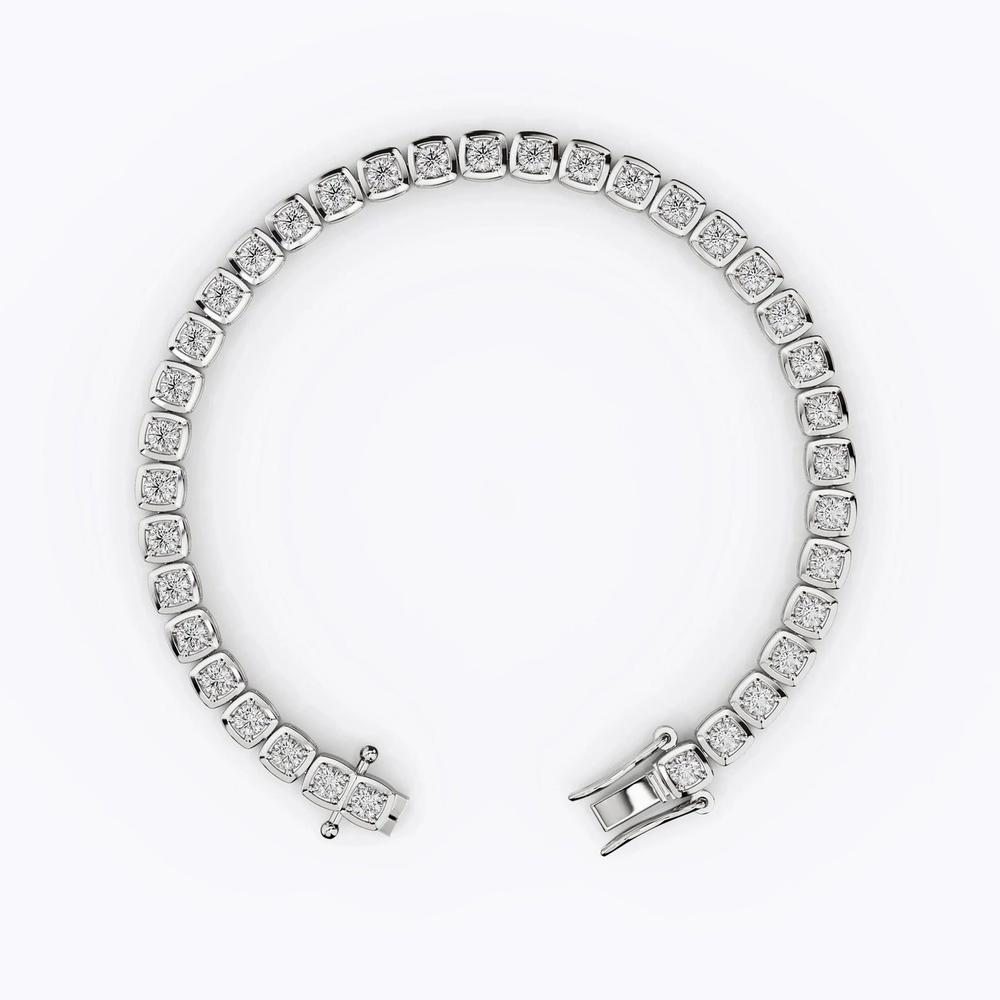 3mm Square Bezel Diamond Tennis Bracelet La Stella Jewels