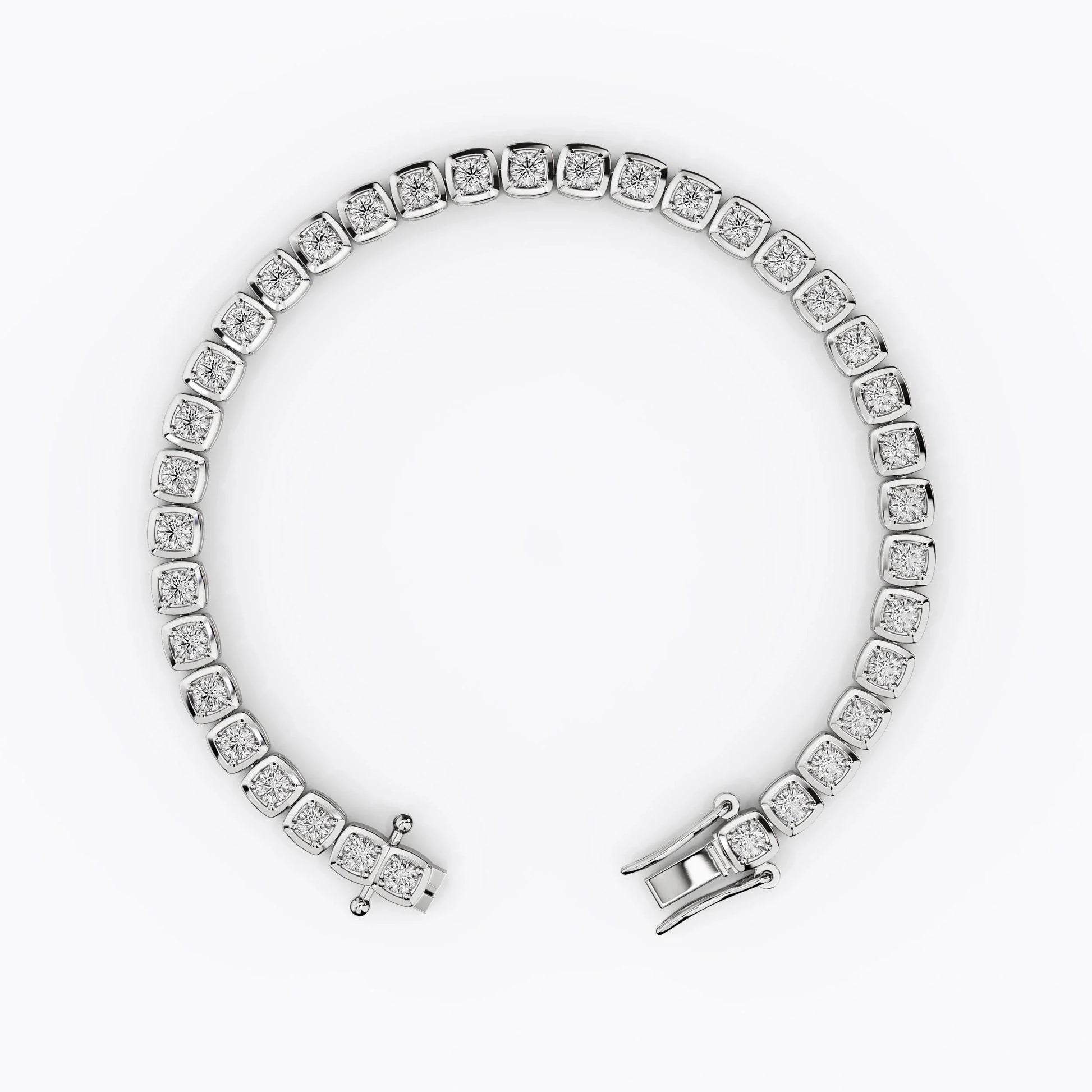 3mm Square Bezel Diamond Tennis Bracelet La Stella Jewels