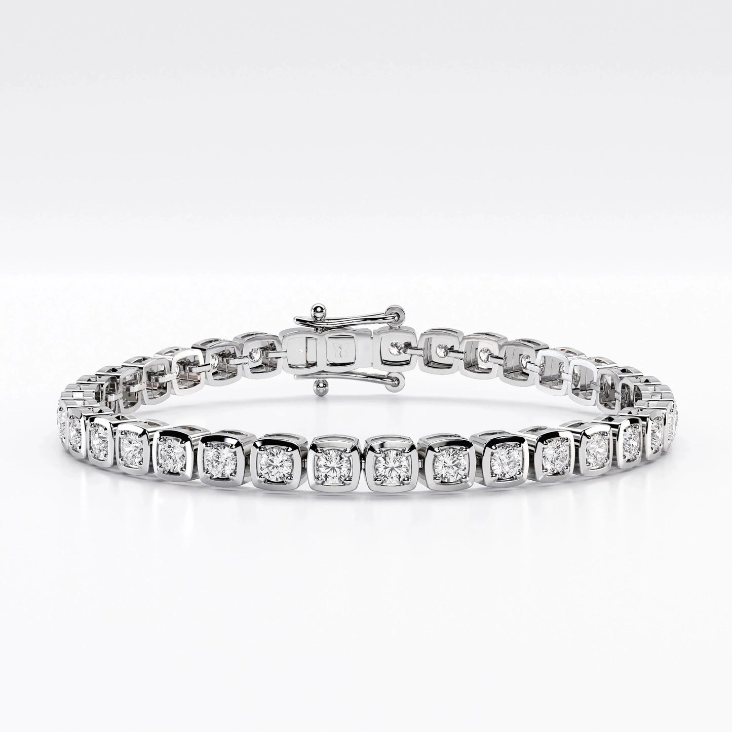 3mm Square Bezel Diamond Tennis Bracelet La Stella Jewels