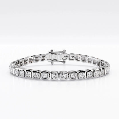 3mm Square Bezel Diamond Tennis Bracelet La Stella Jewels