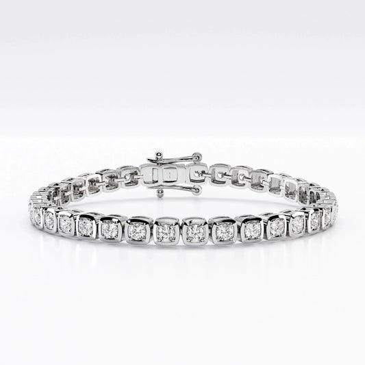 3mm Square Bezel Diamond Tennis Bracelet La Stella Jewels