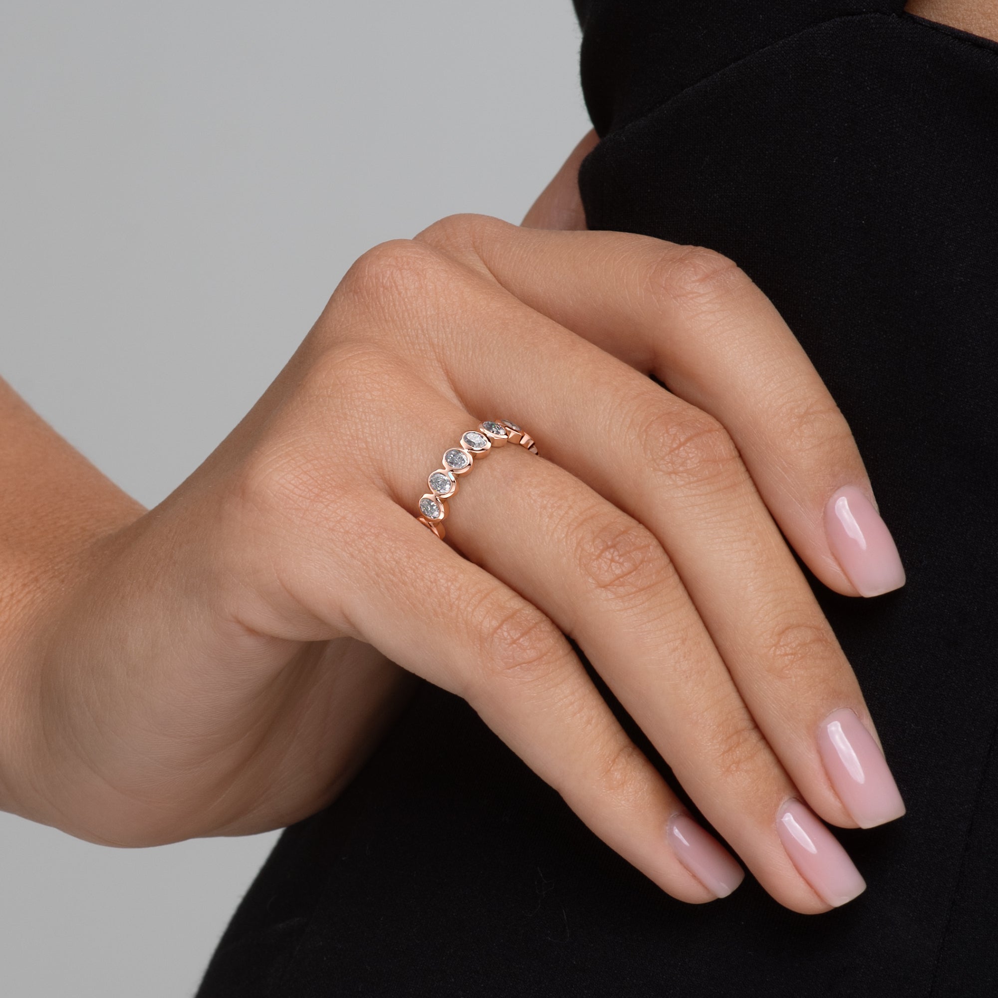 1.7ct Tamira Oval Cut Moissanite Ring - Rose Gold
