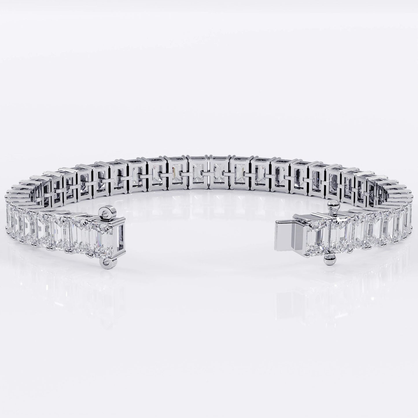 Emerald_cut_tennis_bracelet_silver La Stella Jewels