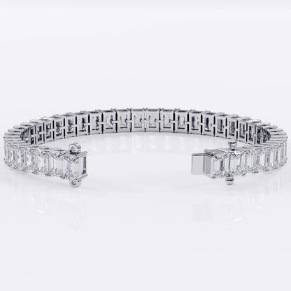 Emerald_cut_tennis_bracelet_silver La Stella Jewels