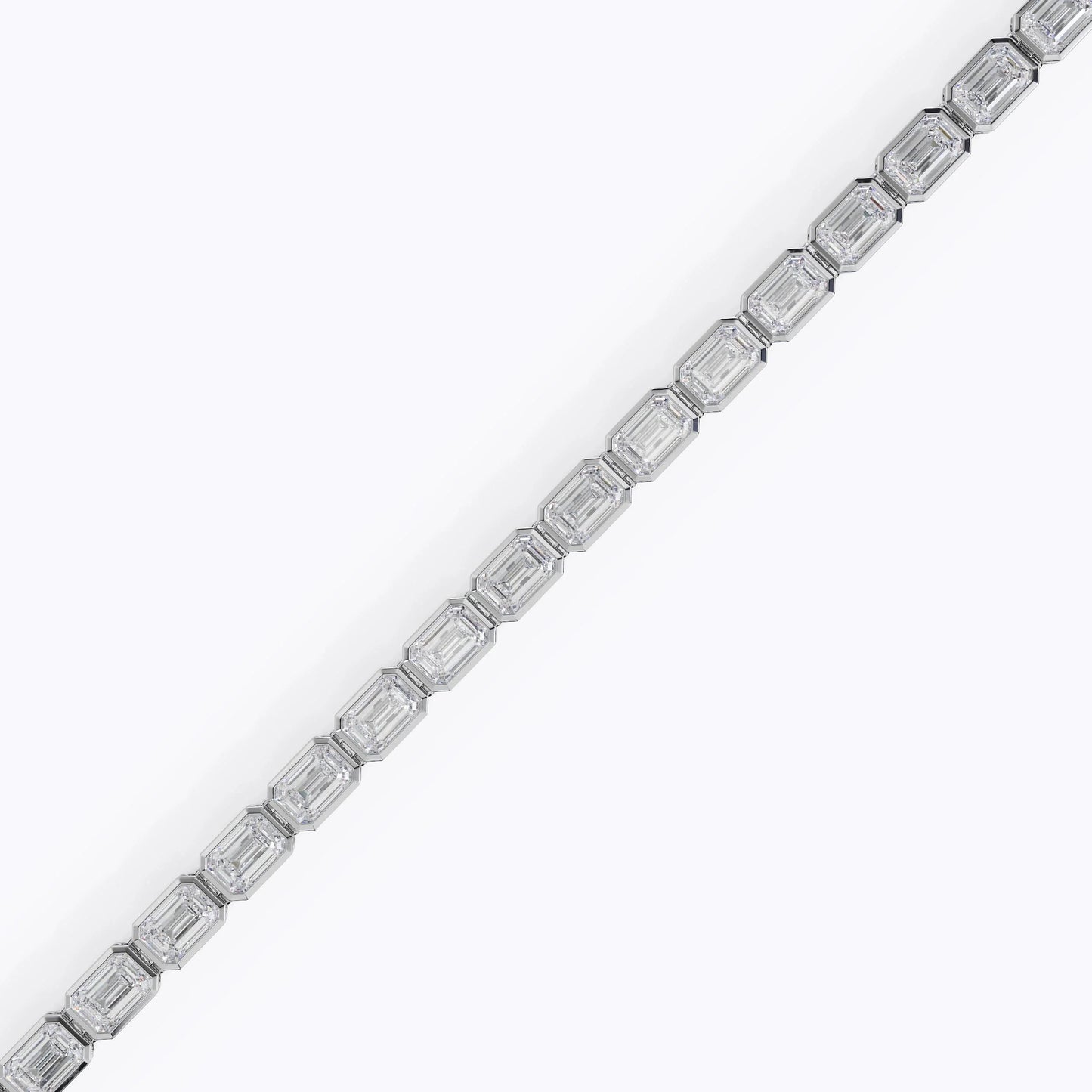 Bezel Emerald Cut Diamond Tennis Bracelet For Women La Stella Jewels