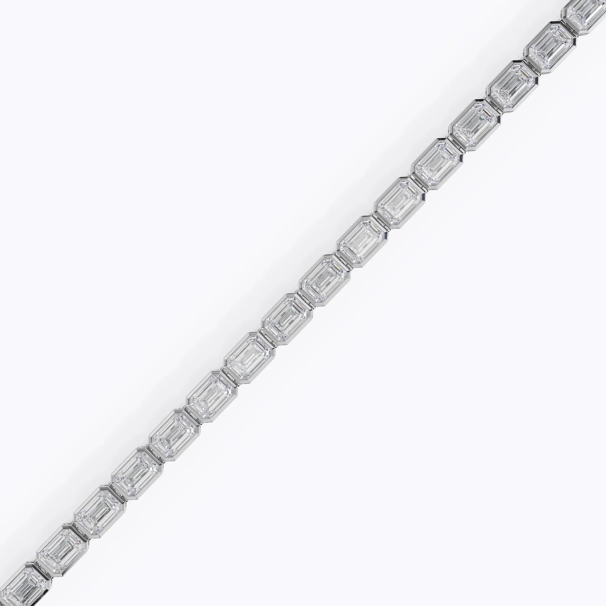 Bezel Emerald Cut Diamond Tennis Bracelet For Women La Stella Jewels