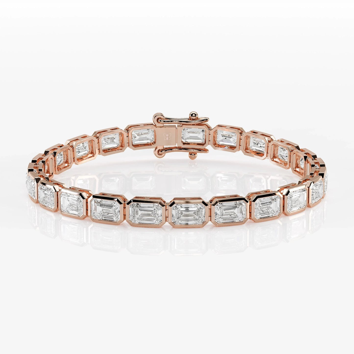 Bezel Emerald Cut Diamond Tennis Bracelet For Women La Stella Jewels
