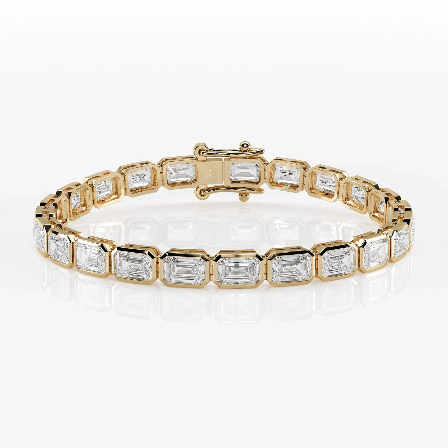 Bezel Emerald Cut Diamond Tennis Bracelet For Women La Stella Jewels