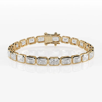 Bezel Emerald Cut Diamond Tennis Bracelet For Women La Stella Jewels