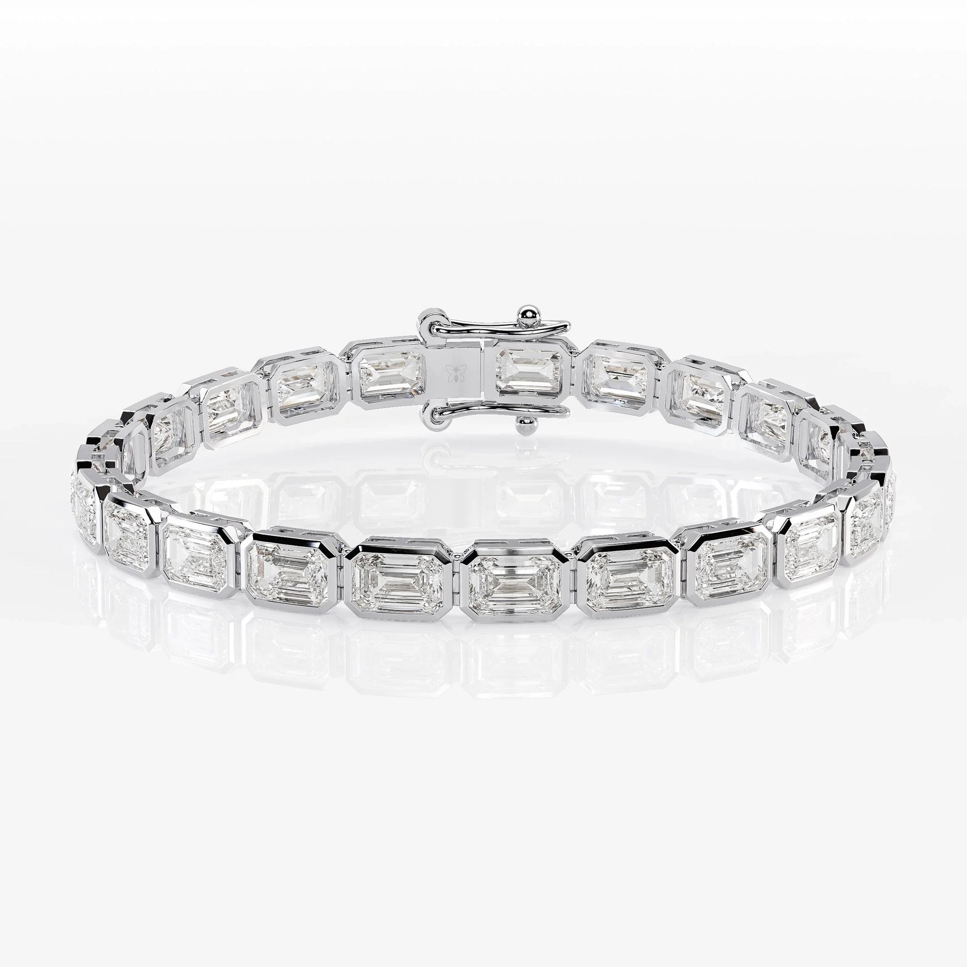 Bezel Emerald Cut Diamond Tennis Bracelet For Women La Stella Jewels