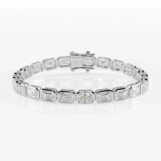 Bezel Emerald Cut Diamond Tennis Bracelet For Women La Stella Jewels