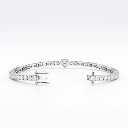Heart Tennis Bracelet For Women (925 Sterling Silver) La Stella Jewels