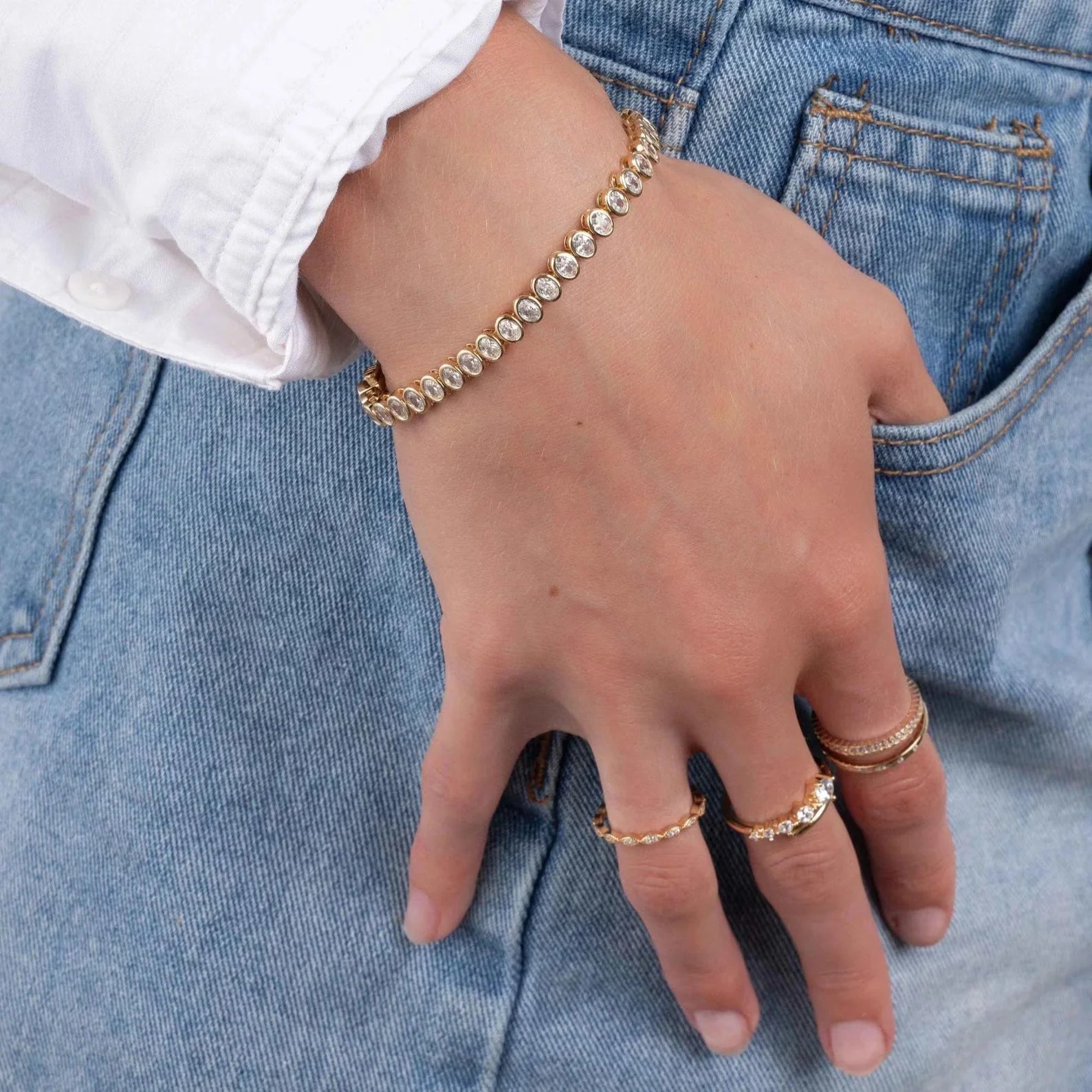 Oval Cut Diamond Tennis Bracelet For Women La Stella Jewels