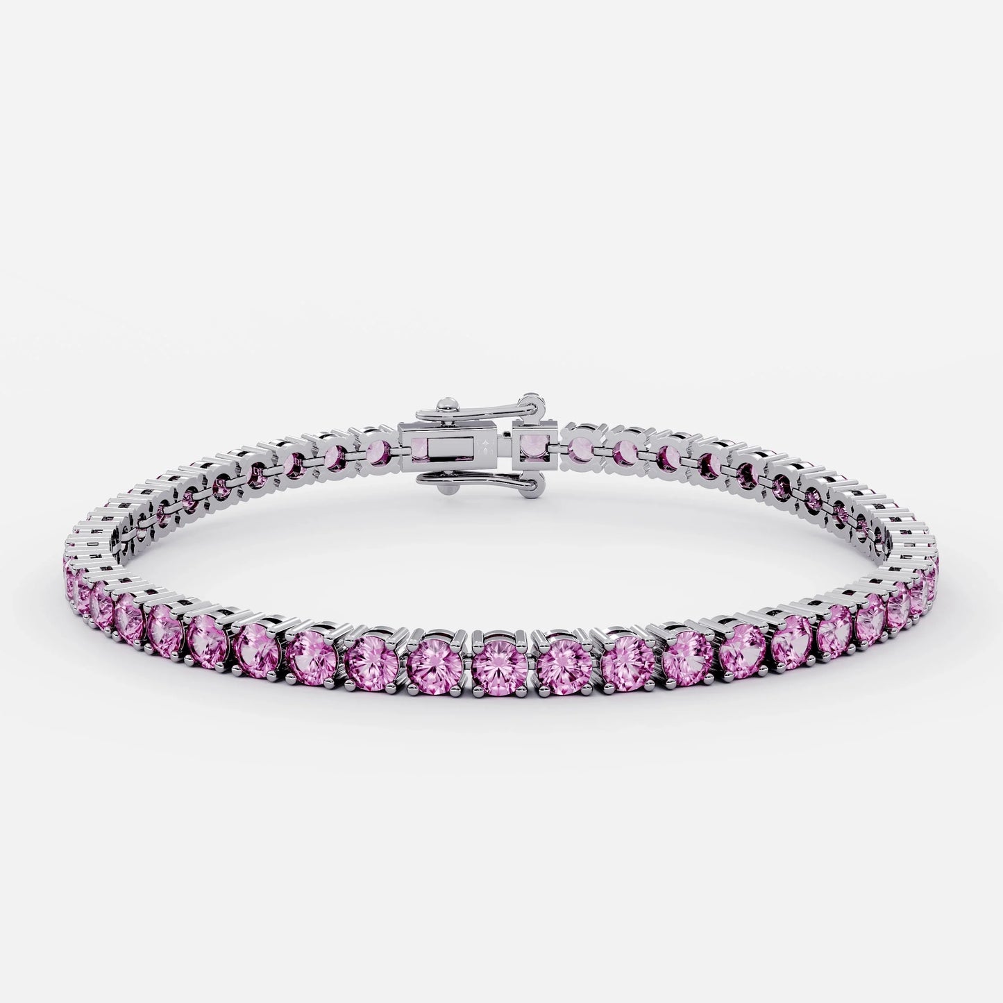 Pink Matrix Tennis Bracelet (925 Sterling Silver) La Stella Jewels