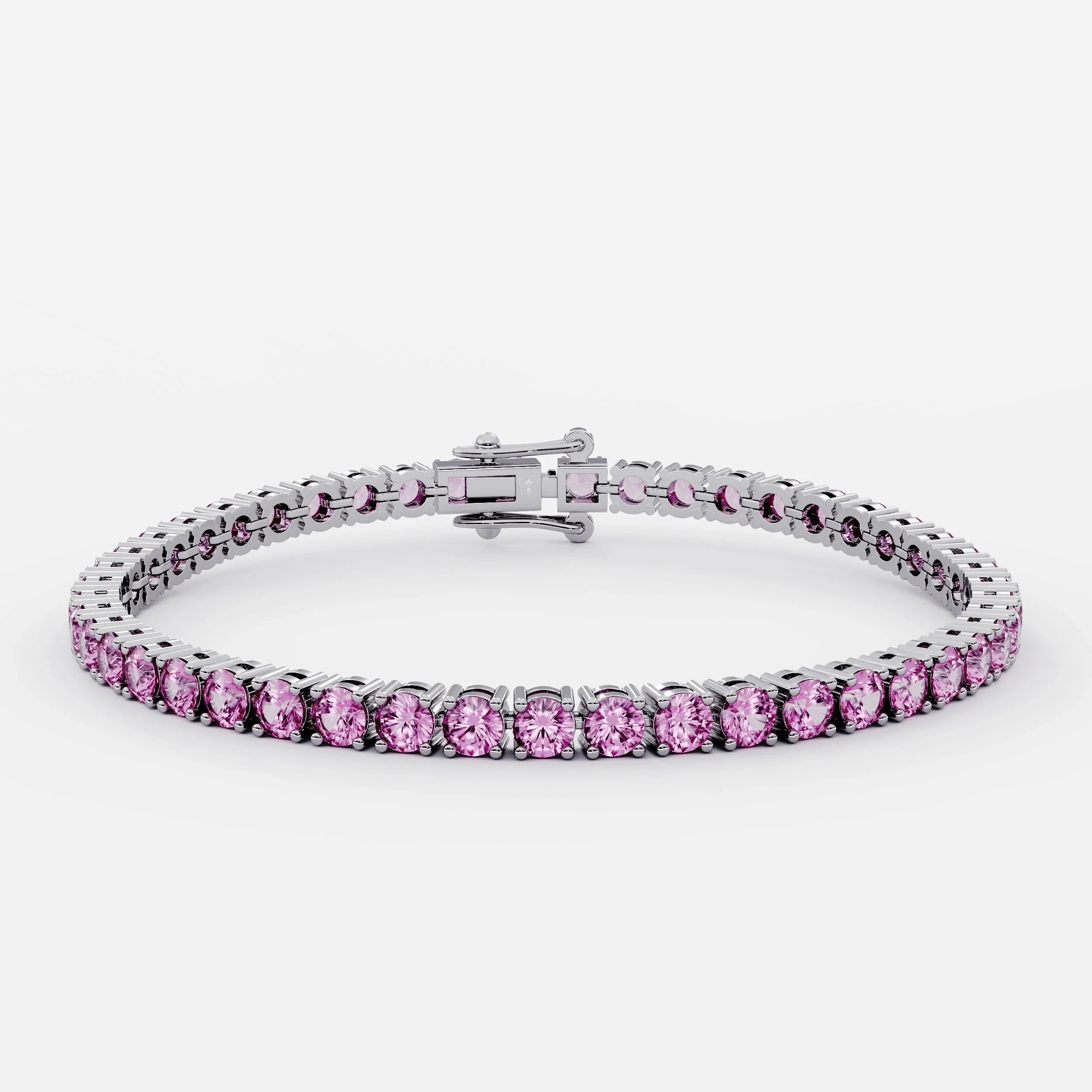 Pink Matrix Tennis Bracelet (925 Sterling Silver) La Stella Jewels