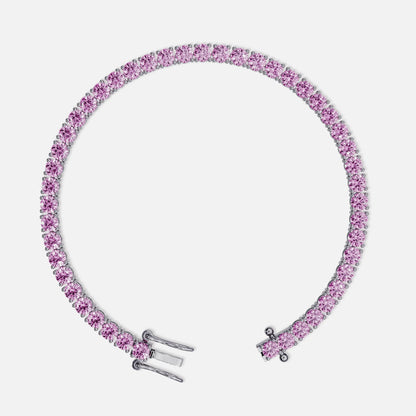 Pink Matrix Tennis Bracelet (925 Sterling Silver) La Stella Jewels