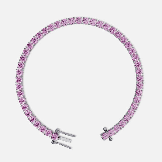 Pink Matrix Tennis Bracelet (925 Sterling Silver) La Stella Jewels