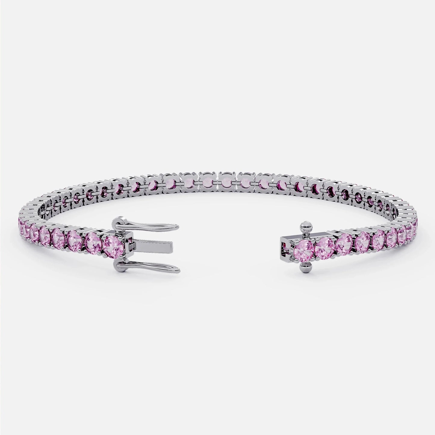 Pink Matrix Tennis Bracelet (925 Sterling Silver) La Stella Jewels