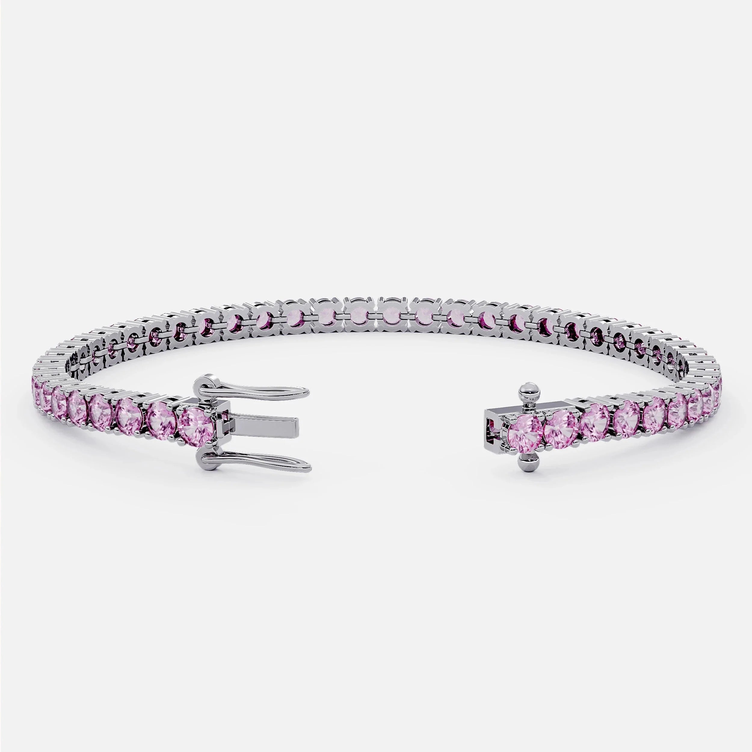 Pink Matrix Tennis Bracelet (925 Sterling Silver) La Stella Jewels