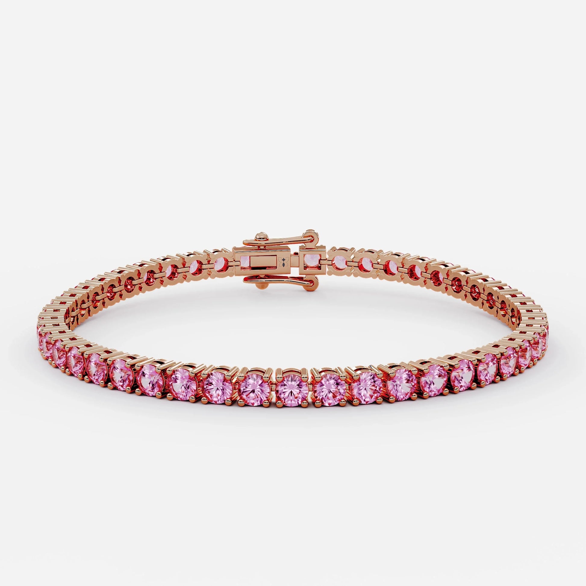 Pink Matrix Tennis Bracelet (925 Sterling Silver) La Stella Jewels