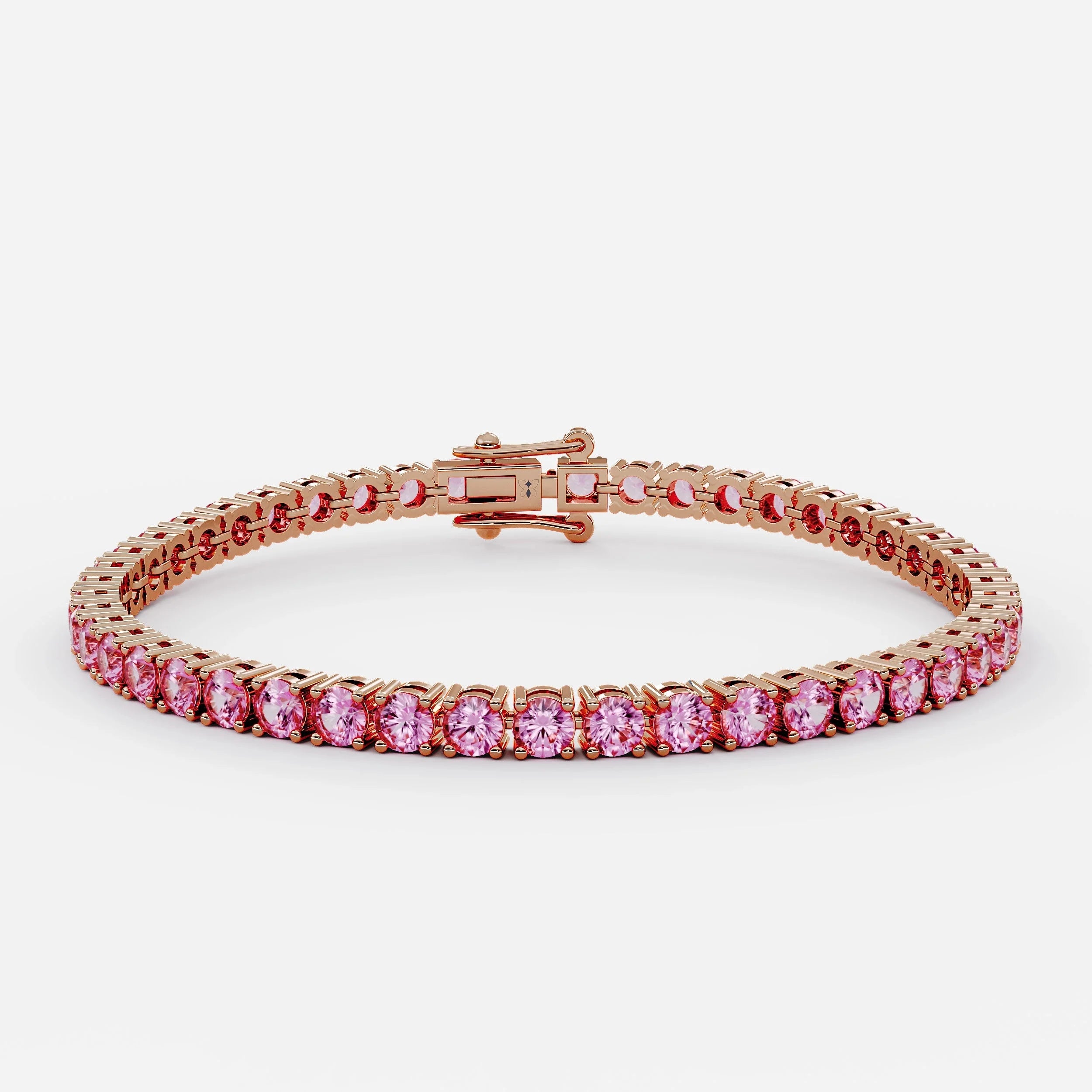 Pink Matrix Tennis Bracelet (925 Sterling Silver) La Stella Jewels