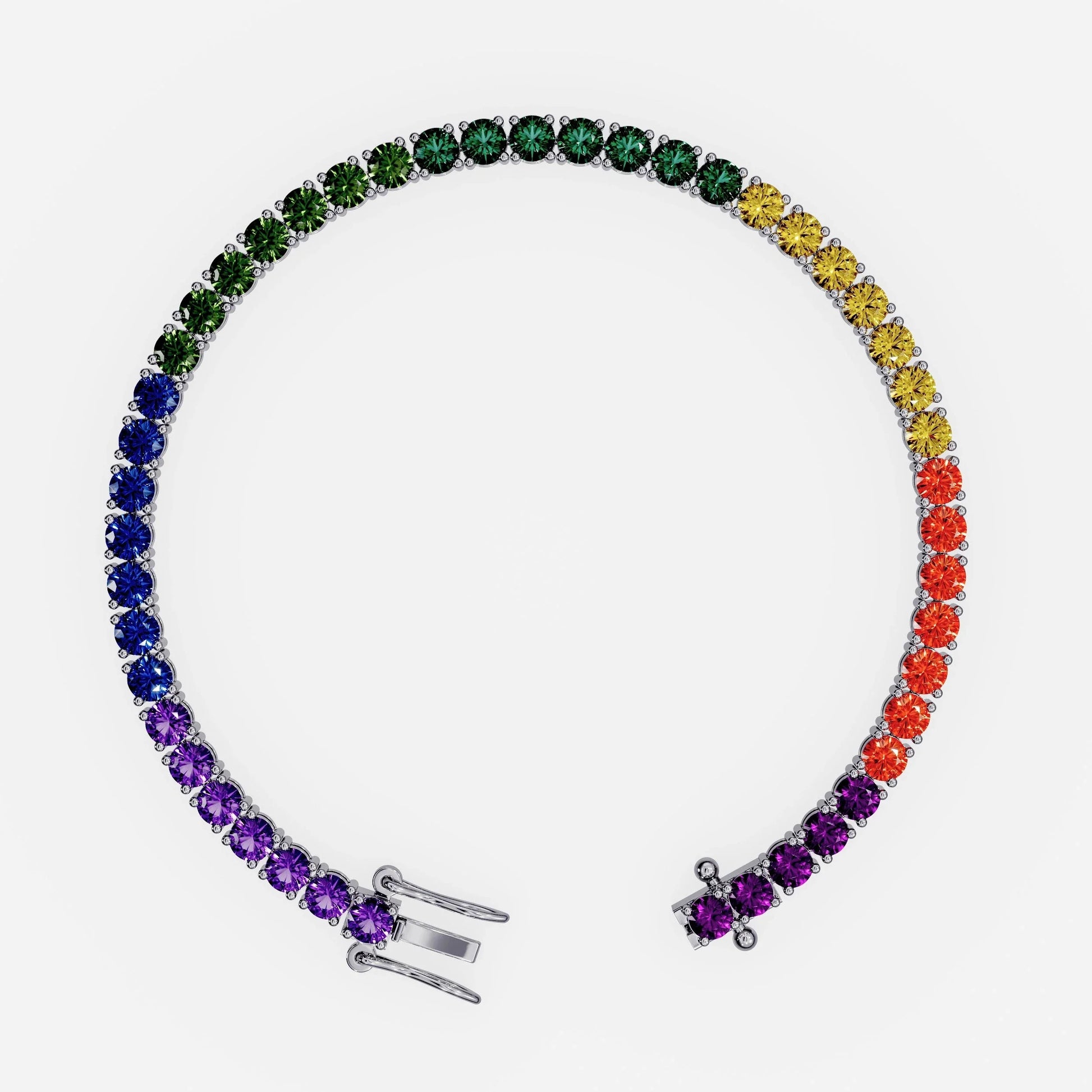 Rainbow Tennis Bracelet For Women (925 Sterling Silver) La Stella Jewels