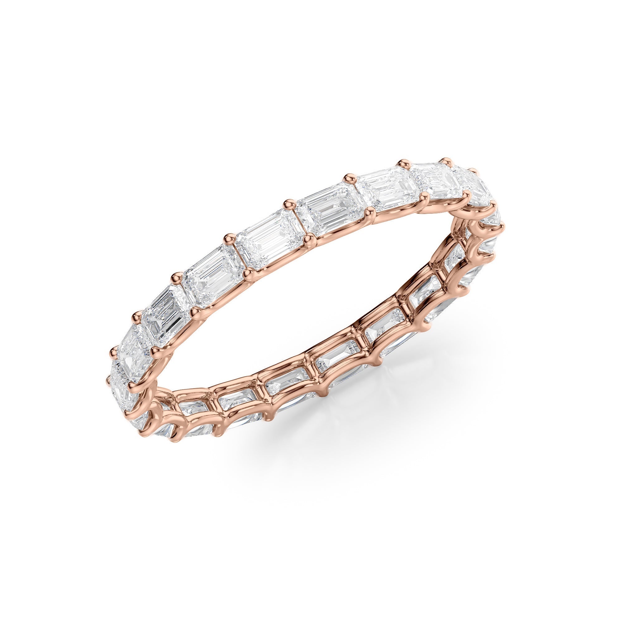 2ct Astraea Emerald Cut Moissanite Ring - Rose Gold