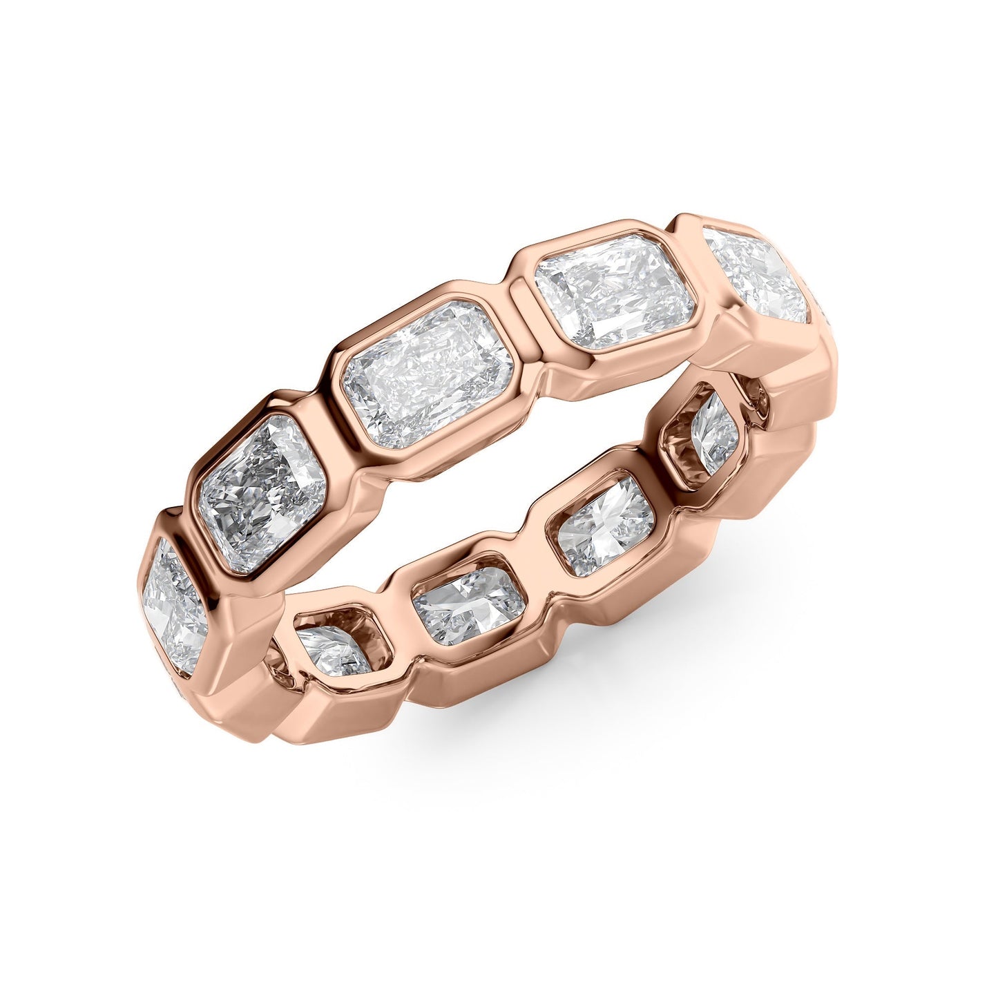 3.3ct Fabia Radiant Cut Moissanite Ring - Rose Gold