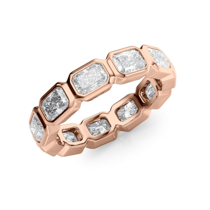 3.3ct Fabia Radiant Cut Moissanite Ring - Rose Gold