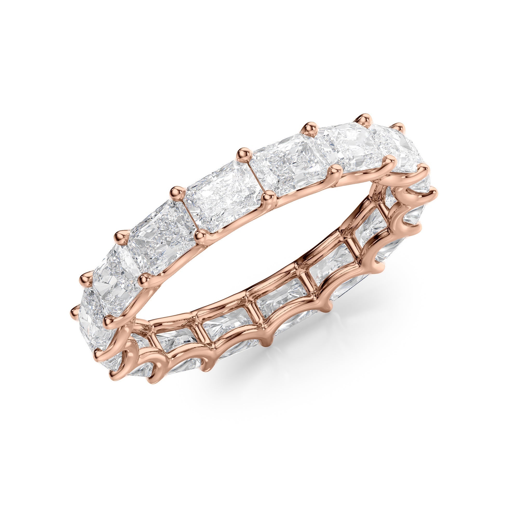 2ct Sarina Radiant Cut Moissanite Ring - Rose Gold