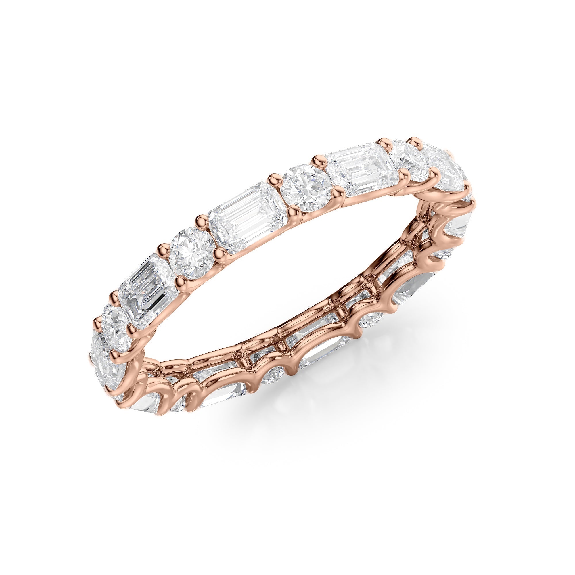 2.6ct Niara Round Cut Moissanite Ring - Rose Gold
